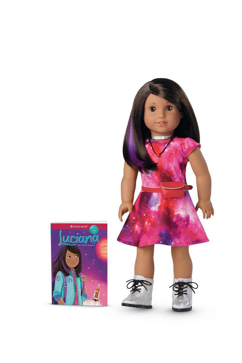American Girl introduces its new 2018 Girl of the Year, Luciana Vega, a creative, confident 11-year-old who wants to be the first person on Mars. Luciana launches on January 1. American Girl introduces its new 2018 Girl of the Year, Luciana Vega, a creative, confident 11-year-old who wants to be the first person on Mars. Luciana launches on January 1.